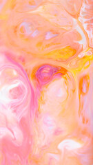 Swirling Pastel Pink and Orange Vertical Fluid Art Background