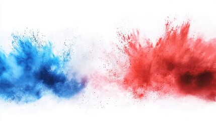 Vibrant powder blast in French flag colors, great for event decorations, social media campaigns, or national pride content.