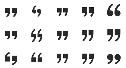 Quote marks scattered across the image