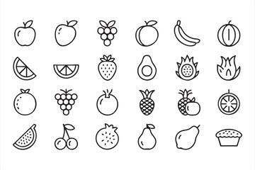 Fruit UI Icons for Nutrition Apps, Grocery Platforms, and Food Dashboards