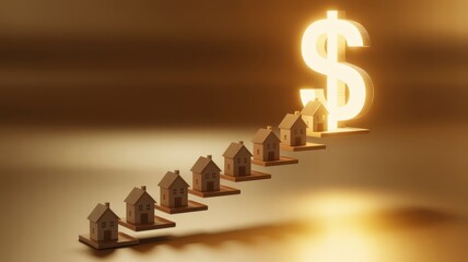 Real Estate Investment Growth Concept with Dollar Symbol 