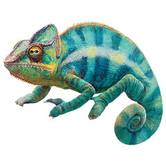 Chameleon watercolor vector illustration, high-quality artwork isolated on a pure white background. © Cooper
