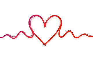 Heartbeat with a heart symbol illustration