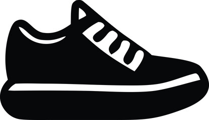 Black running shoe Vector