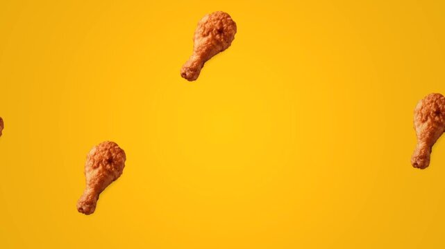 Animation loop a fried chicken moving sideways.