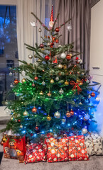 Fototapeta premium Decorated Christmas Tree for Winter Holiday Season