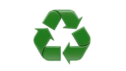 Green recycling symbol PNG isolated on transparent background, eco-friendly concept for environmental awareness and sustainability