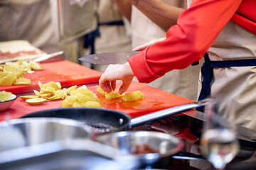 chef preparing food in restaurant