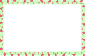 Obraz premium Shiny pink frame with red hearts.Saint Valentine