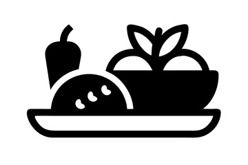 Balanced Diet Food Illustration Flat Vector Whit () SVG Cut File for Cricut