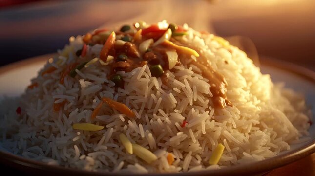 Malaysia Flag Morphing into Nasi Lemak Rice Dish