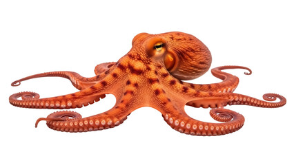 Isolated Octopus in Orange Hue an Interesting Sea Creature Marine Life From Pacific Ocean