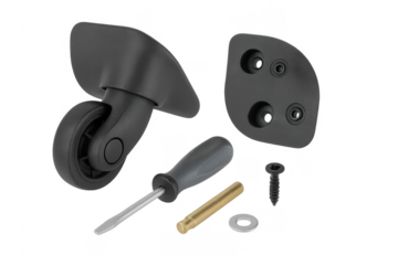 Repairing luggage wheel by replacing broken parts