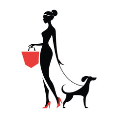 Modern Minimal Grocery Shopping Vector Illustration.