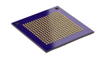 Isolated computer processor with contact pins, a key element of the motherboard and system