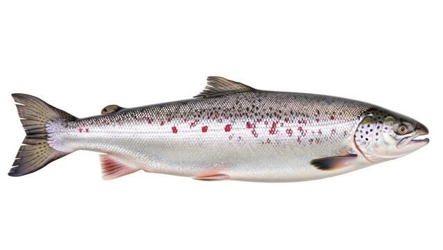 Isolated Trout fish, a freshwater animal with spots and scales, from wildlife and nature