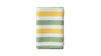 Isolated striped waffle kitchen towel folded, tea towel, cleaning cloth, cloth napkin