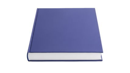 Isolated purple book standing up on side view ready for publishing and learning info