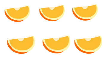 set of orange fruits