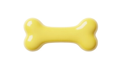 Isolated yellow dog bone for animal pet care or veterinary products and service supplies