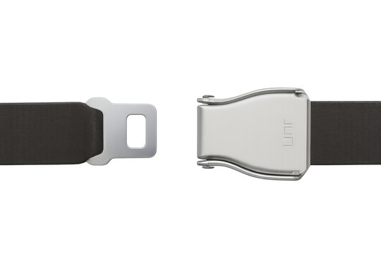 Airplane seatbelt unbuckled for passenger safety and travel