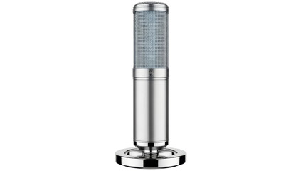Isolated silver studio microphone equipment for professional recording, music industry