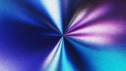 Colorful burst with circular gradient and film grain effect created from thousands of individual dots. Dynamic circular gradient converging into central focal point for high impact futuristic visuals