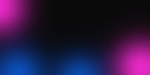 Obraz premium Abstract gradient background with blue and purple glowing light on dark grainy texture.