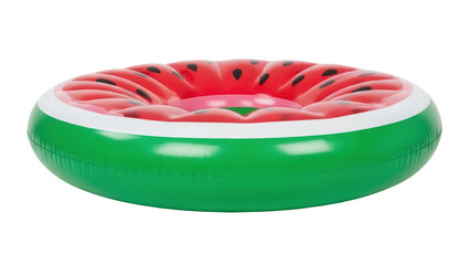 Isolated watermelon inflatable pool lounge float for swimming fun and summer relaxation