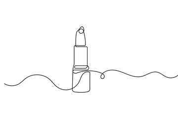 Obraz premium Lipstick icon in a simple flat style isolated on a white background for makeup and beauty designs