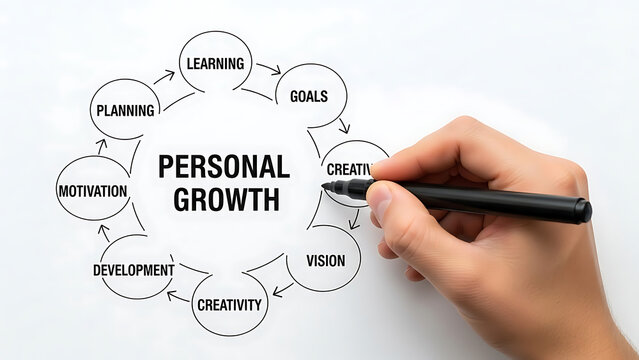 Illustrating the cycle of personal growth Background