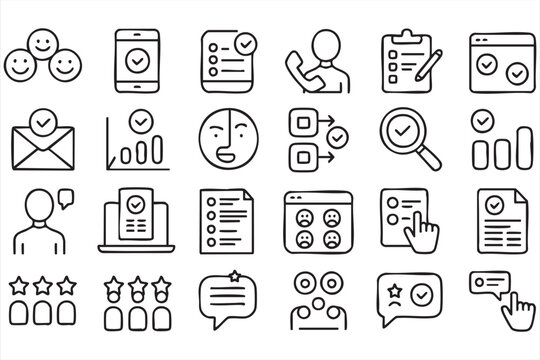 Feedback and Evaluation UI Icons for Surveys and Usability Testing - Powered by Adobe