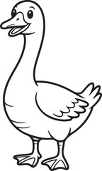 Obraz premium A charming line drawing of a cheerful goose