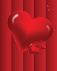 Red heart balloon with small hearts