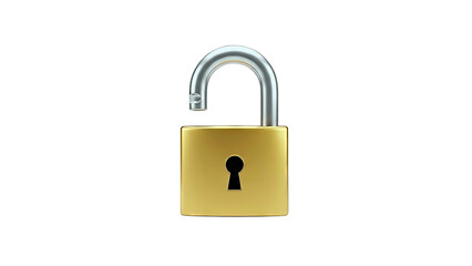 Naklejka premium Unlocked Padlock on White Background