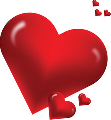 Large red heart with smaller hearts