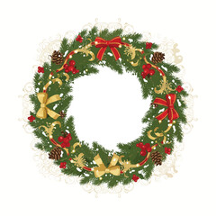 christmas wreath isolated on white