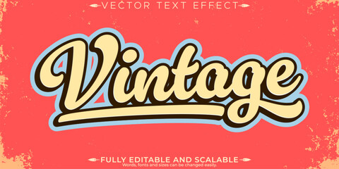 Retro sticker text effect, editable 70s and 80s text style