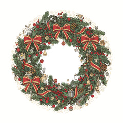 christmas wreath isolated on white