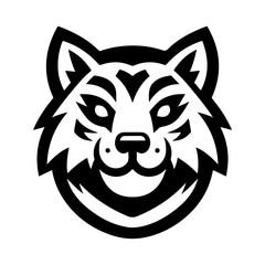 Abstract Fox Silhouette Black and White Vector