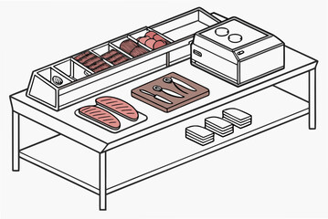 Raw Meat Food Prep Layout  Vector Illustration  Wh (9) Vector Illustration