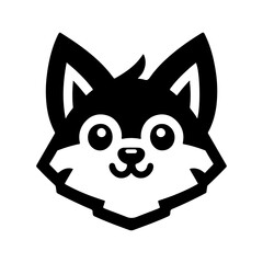 Fox Head Logo Style Black and White Vector