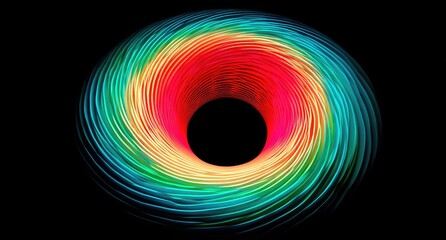 Vibrant, swirling vortex of color against a black background