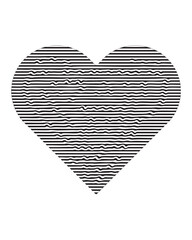 Black and white striped heart
