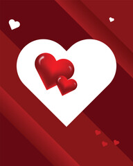 White heart with red hearts inside