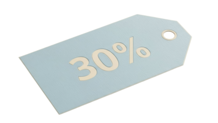 Isolated 30 Percent Off Discount Sale Tag Promotion Special Offer Retail Price Reduction