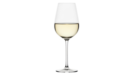 Isolated elegant glass of white wine for celebration of festive occasion or wine tasting