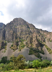 Scenic view of mountains under cloudy sky from Yeghegis village, Armenia