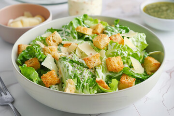 Caesar Salad with Romaine Lettuce, Parmesan, Croutons and Caesar Dressing