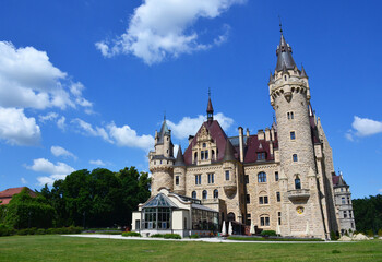 The Historic Moszna Castle in the village of Moszna, Upper Silesia, Poland